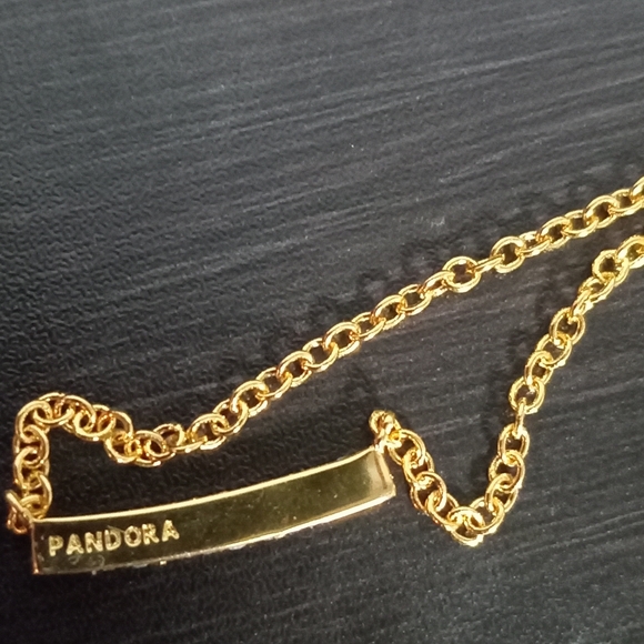 Pandora Timeless Pave Single Row Bar Collier Necklace - Picture 6 of 6